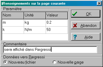 Ne pas confondre "PARAMETRES" et "VARIABLES"! NE JAMAIS MENTIONNER LES VARIABLES DANS CETTE BOITE!